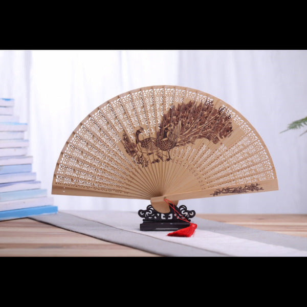 Golden Phoebe (Jinsi Nanmu)Folding Fan