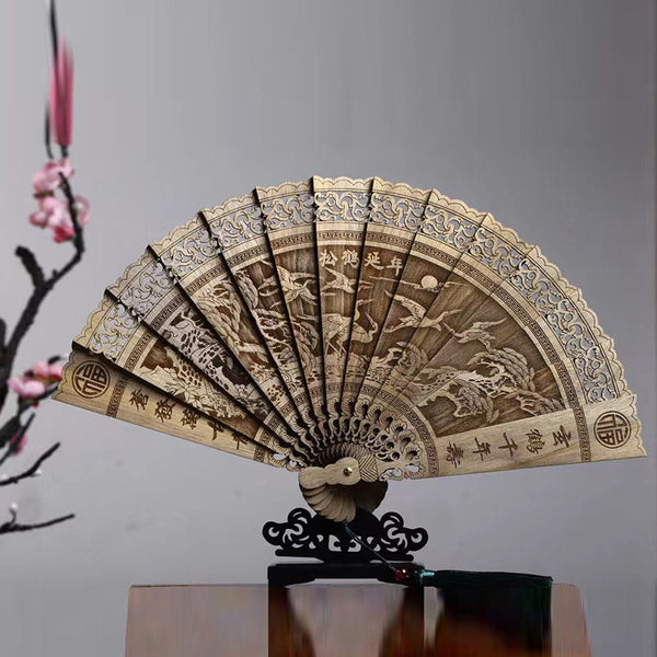 Golden Phoebe (Jinsi Nanmu)Folding Fan