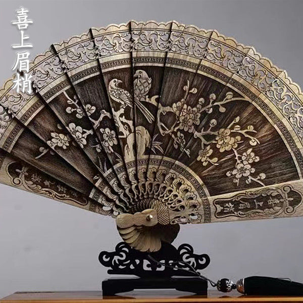 Golden Phoebe (Jinsi Nanmu)Folding Fan
